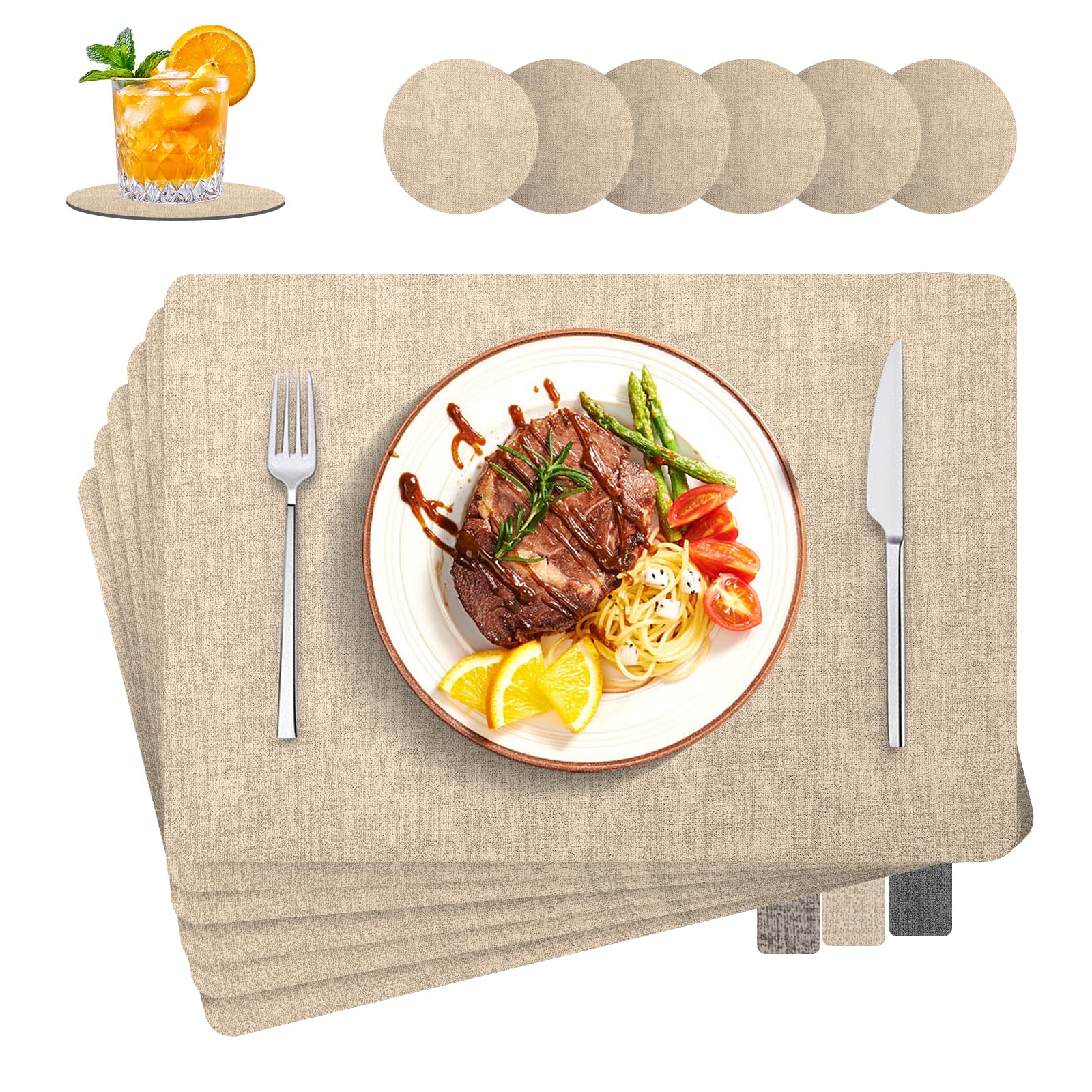Placemats, afwasbaar en onderzetters, leren