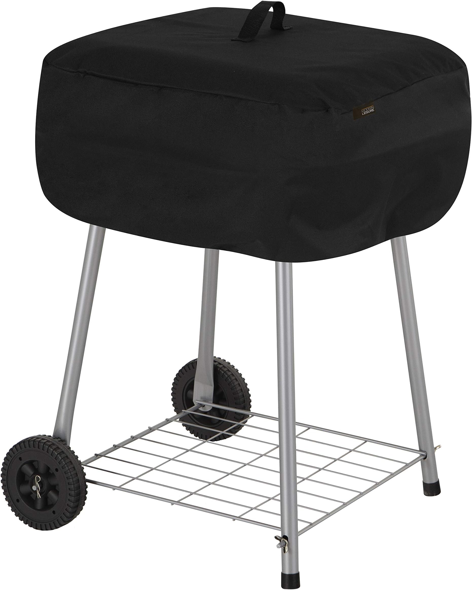 Modern Leisure 2974 Basics Walk-A-Bout Charcoal Grill Cover (21.5 L x 21.5 D x 14.5 H inches) Water-Resistant, Black