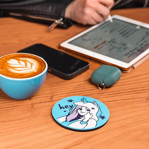 Miniatura 5 de VEVMAX Posavasos de alta calidad diseñados por IA  ideales para bebidas calientes en mesas de café y comedor  Juego de posavasos divertidos, frescos