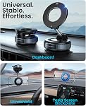 Jononser Magnetic Suction Phone Mount for Magsafe, 360° Adjustable Magnetic Car Phone Holder, Pocket Size Foldable Car Mount, Cell Phone Holders for Your Car for iPhone 17 16 15 14 13 12 Series,Black