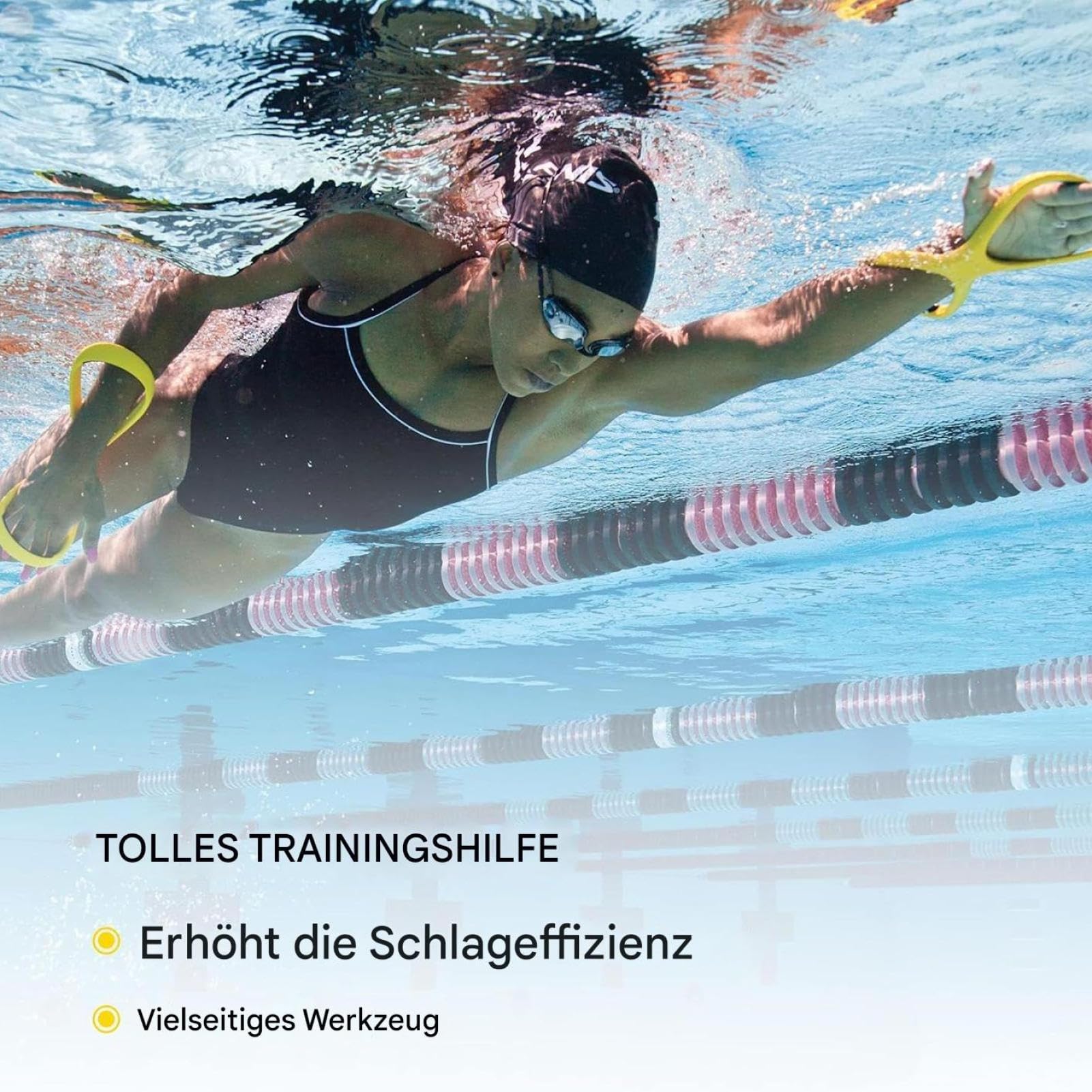 Swim Fins - Forearm Fulcrum | Training Aid - Correcteur De Nage Freestyle | Equipo De Natación Correctivo | Correttore Bracciata Nuoto | 8 Word Gear | 2026 Pro | Backstroke | Fitness | Bleu