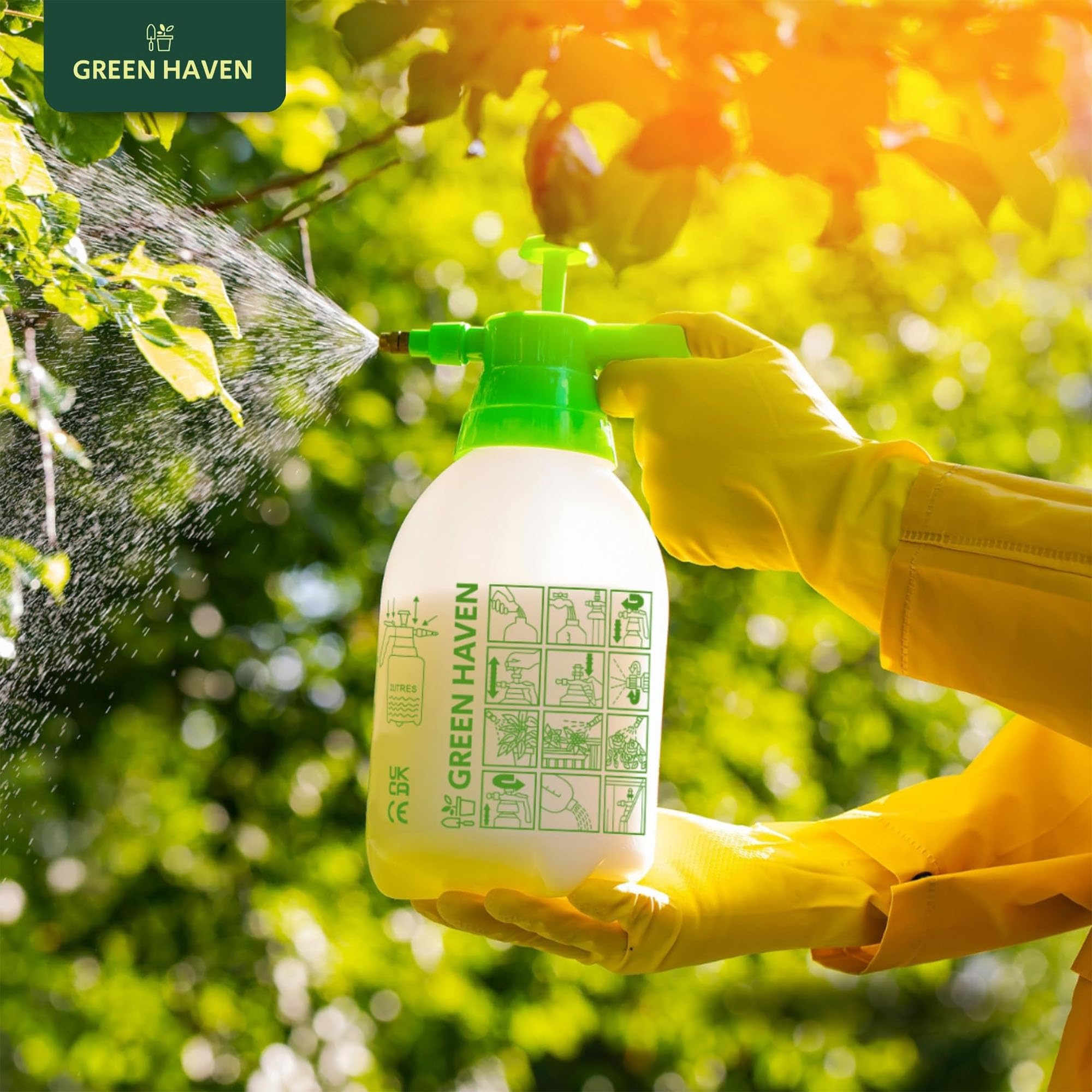 Green Haven 2 Litre Garden Pressure Sprayer – Pump Action Sprayer with Adjustable Nozzle & Carry Strap – Weed Killer, Pesticide & Fertiliser Sprayer — view 8