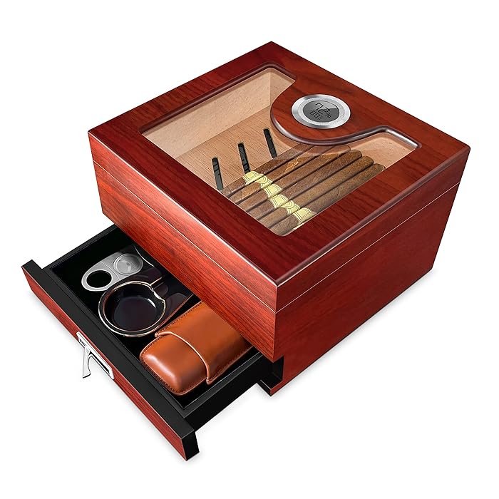 Buy Flauno Desktop Cigar Humidor Cedar Wood Humidor Cigar Box with