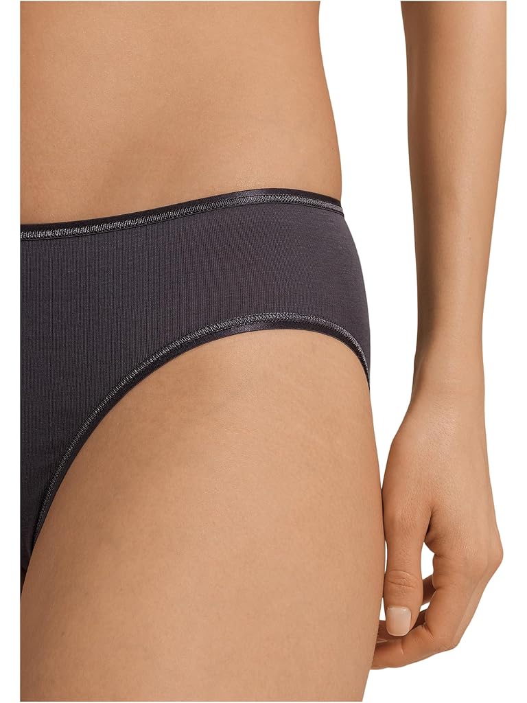 Black Hanro Cotton Seamless Hi-Cut Full Brief 1626