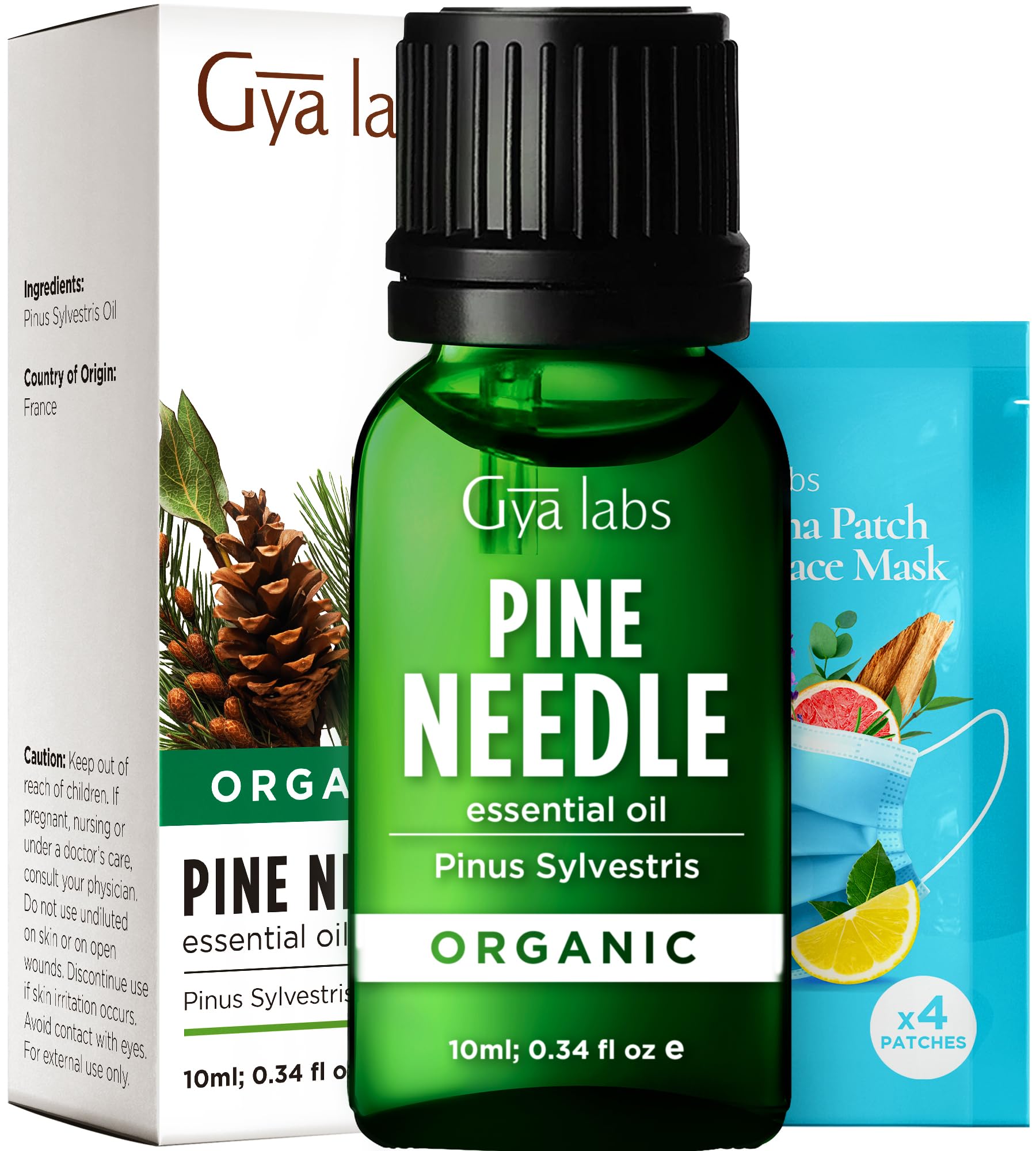 Gya Labs Organic Pine Needle Essential Oil - 0.34 Fl Oz - for Skin, Hair, Diffuser, Aromatherapy, DIY Candle Making Scents