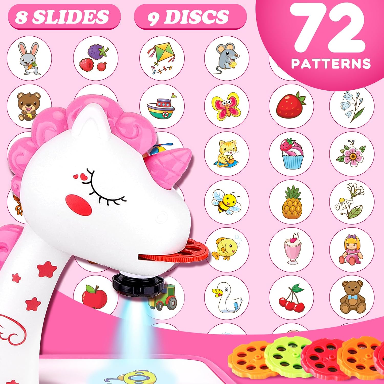 Drawing Projector for Kids, Art and Crafts, Drawing Board with Color Pens, Pencils, Crayons, Scrapbook, Unicorn Sticker Book, Ideal Toy for 3+ Year Old Girls & Boys (Unicorn Kit)