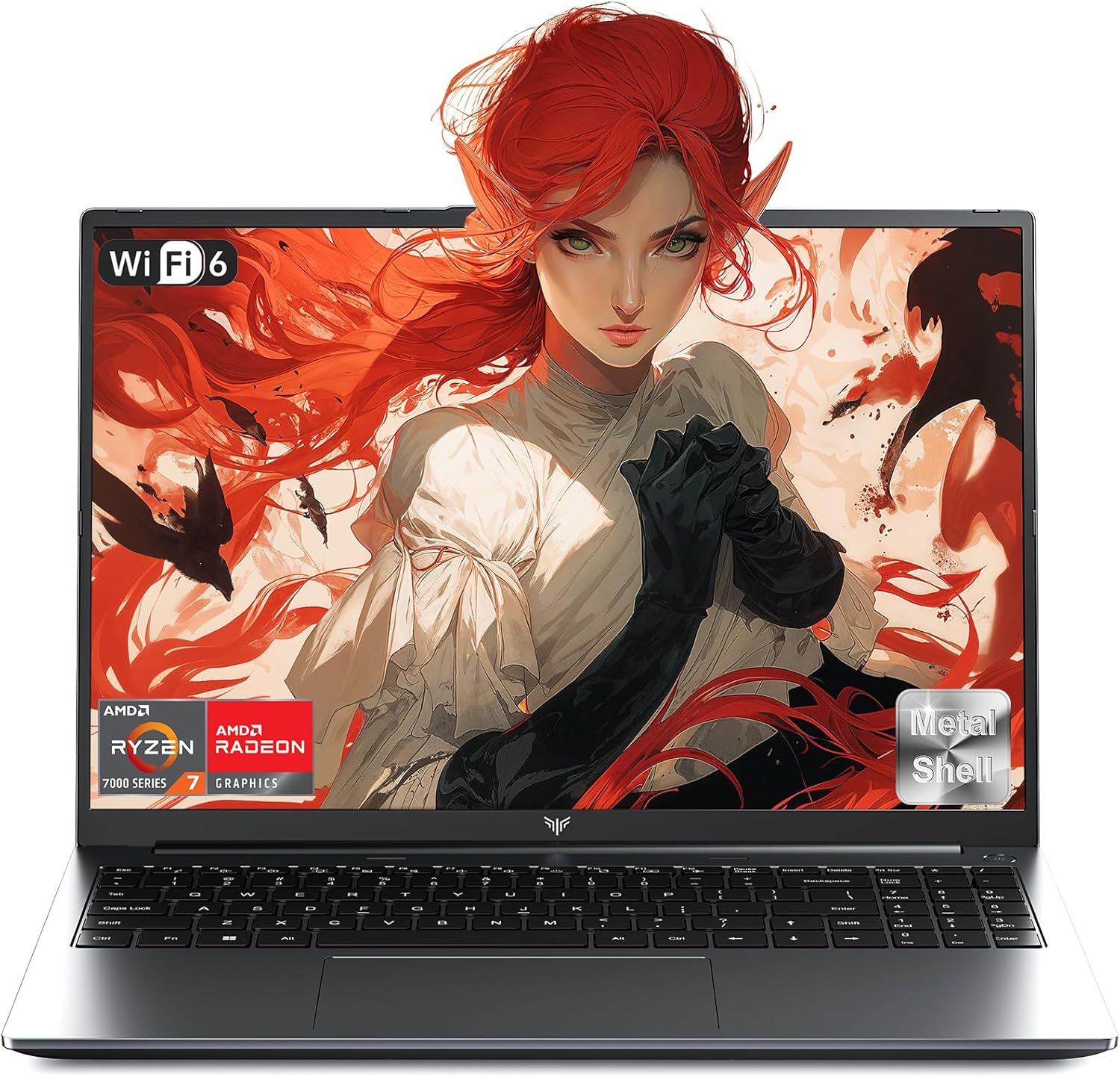 16" PC Portatile Gaming Ryzen 7 H255 Fino a 4,9 GHz, 8 core 16 thread, 16 GB RAM DDR5 4800 MHz, SSD 512 GB, 1920 x 1200 FHD Display Computer Portatile, Tastiera Retroilluminata Laptop, WiFi 6