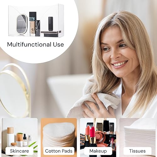 Miniatura 5 de Dispensador de toallas de papel para encimera, soporte de almacenamiento de acrílico transparente para cocina o baño, para uso múltiple, plegado en