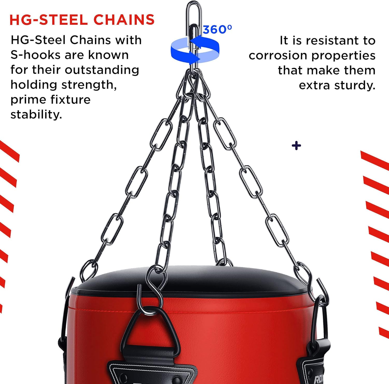 RDX Punching Bag UNFILLED Set Muay Thai MMA Training Gloves with Punch Mitts Hanging Chain, Great for Kick Boxing, Martial Arts, Available in 4FT 5FT : Sports & Outdoors