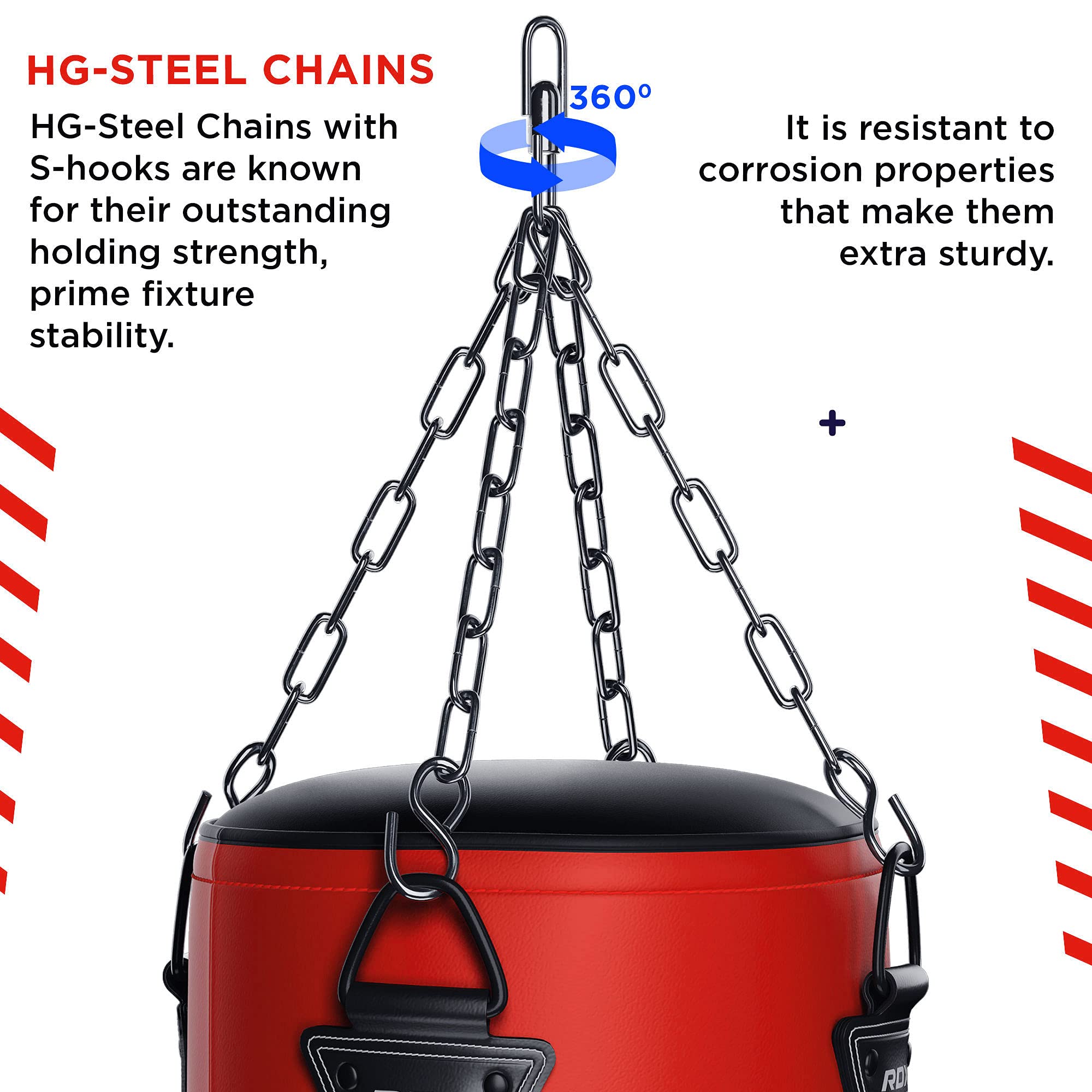 RDX Professional Anti Swing Filled 5FT 4FT Punch Bag Set, 17pc Maya