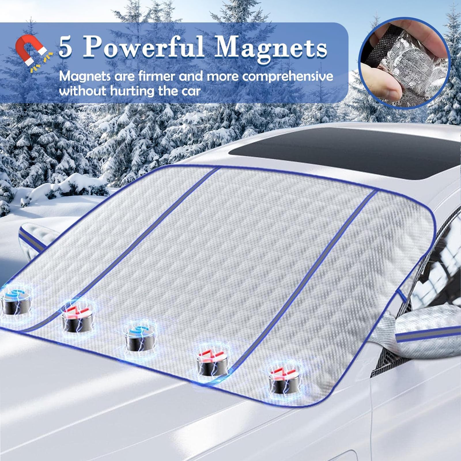 Bâche Pare-brise Hiver Pour Renault Trafic III (depuis 2014) - Protection Givre Et Neige, 6 Aimants, Pliable