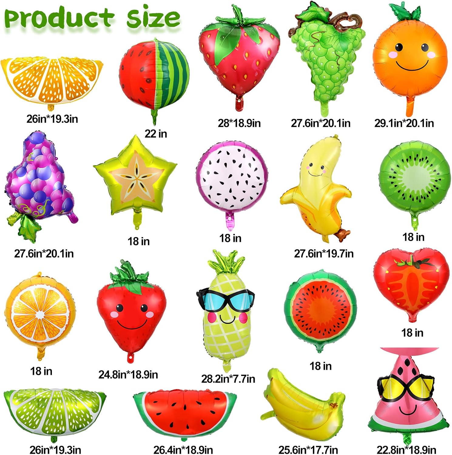 28 Pcs Fruit Foil Balloon for Party Helium Dancing Fruit Balloon Decoration image 2