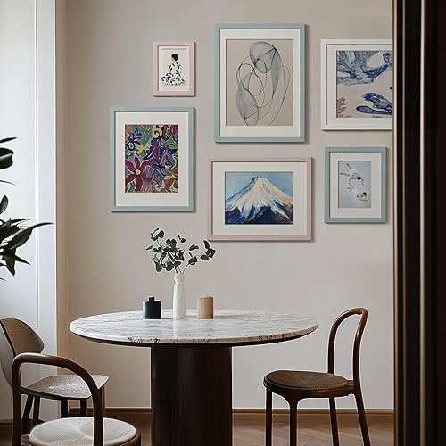 Vista 297 de eletecpro Juego de 10 marcos de fotos de 8.5 x 11 pulgadas, collage de fotos, decoración de pared, fotos de 5 x 7 con paspartú o de 8.5 x 11 Negro