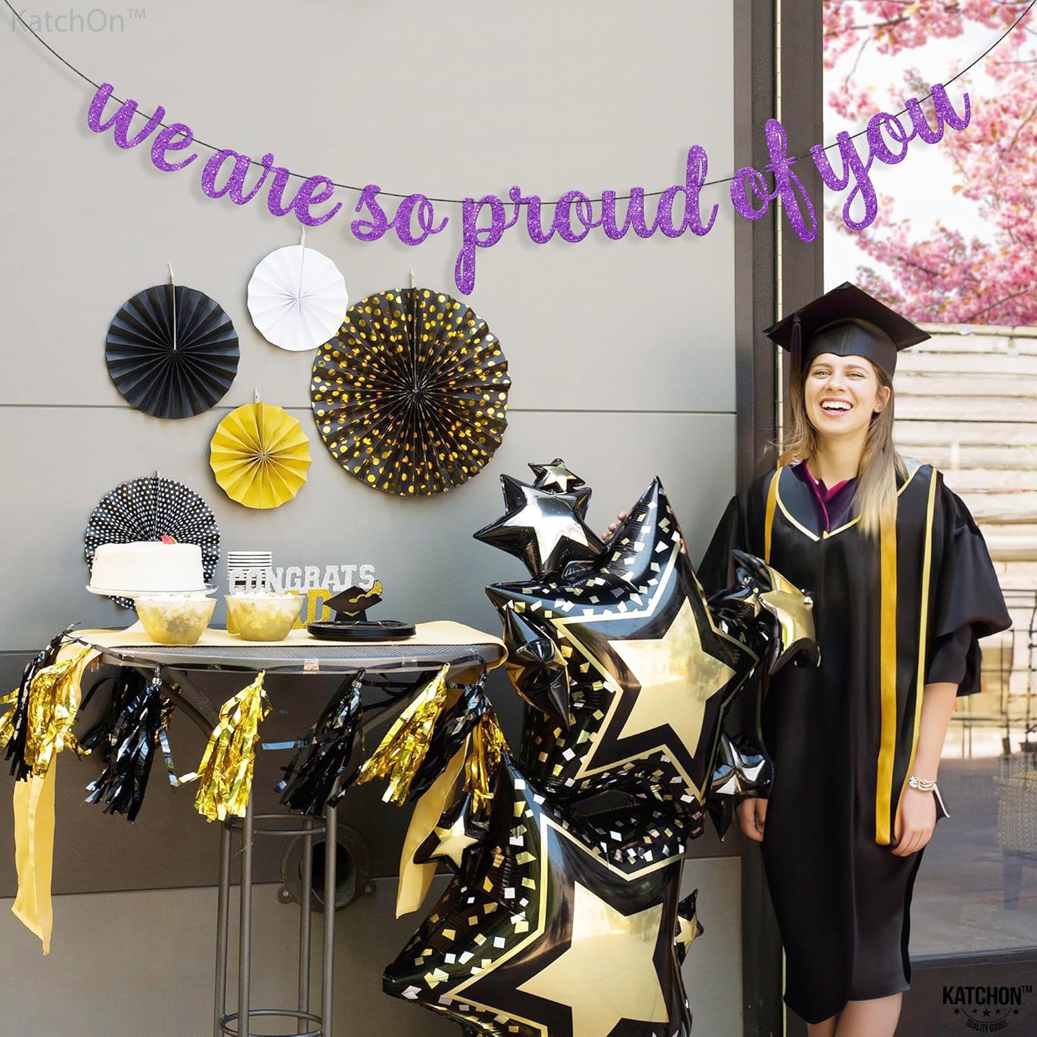 KatchOn, We are So Proud of You Banner - Glitter 10 Feet, No DIY | Congratulations Banner Purple, Graduation Decorations Class of 2026 | Lavender Graduation Decorations 2026 - Image 9