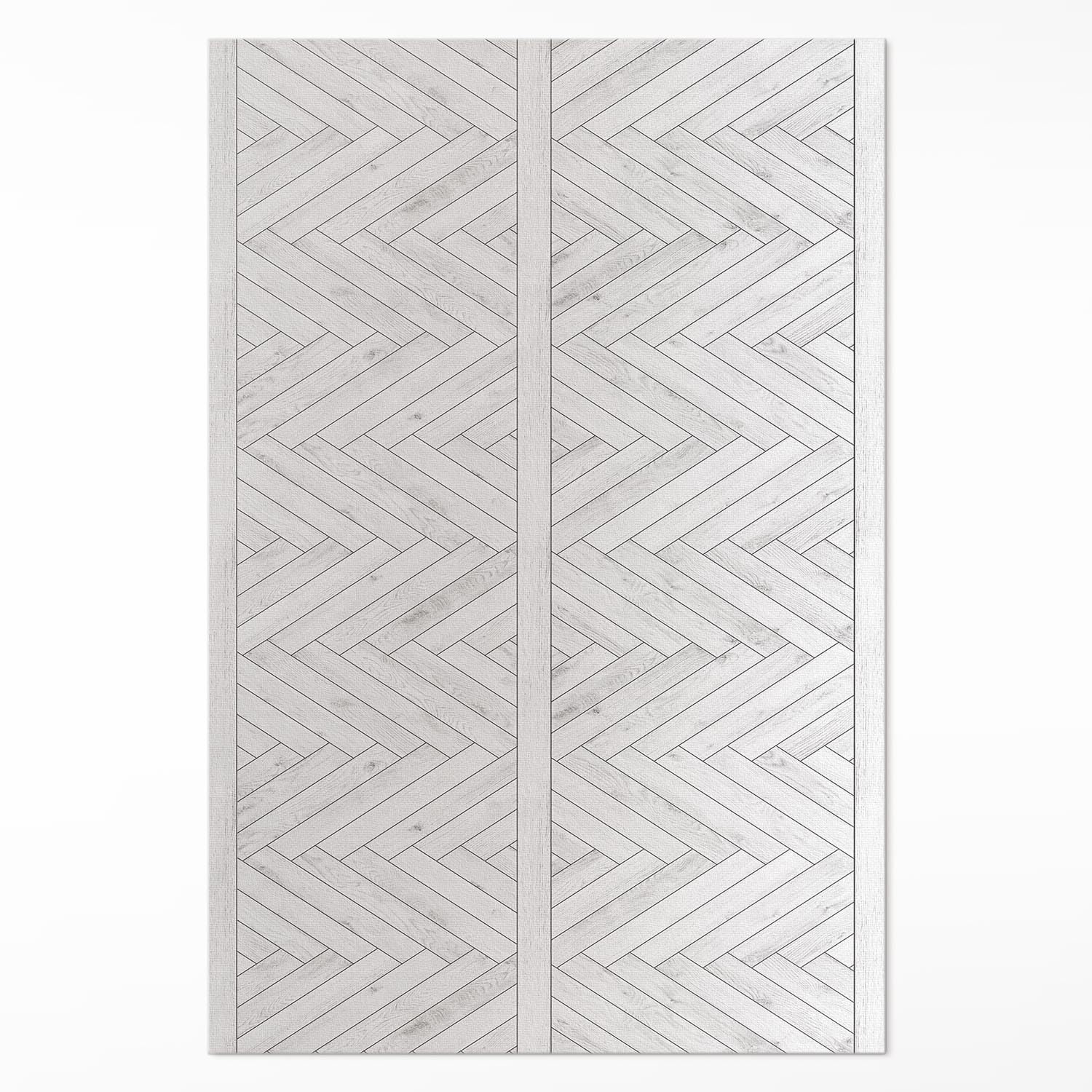 Tapis en vinyle pour cuisine et salon 100x150 cm | Décoration de sol effet parquet chevrons