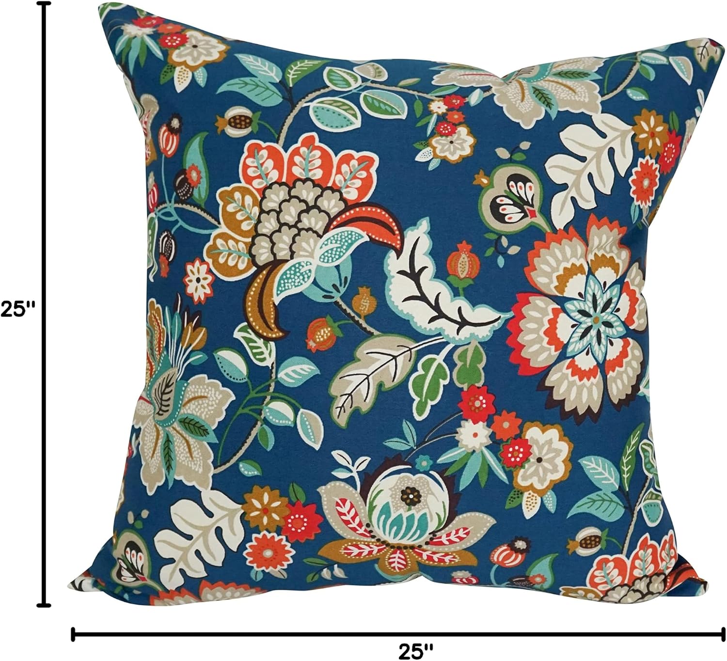 Blazing Needles Square Indoor/Outdoor Throw Pillow, 25", Telfair Peacock 2 Count