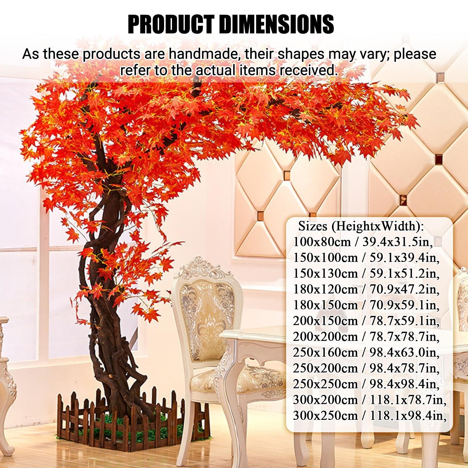 Grande Acero Rosso Giapponese Artificiale, Albero Decorativo da Interni