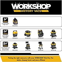 Vista 5 de WORKSHOP Wet/Dry Vacs Accesorios para aspiradora de tienda WS12502A Accesorio de herramienta para hendiduras para aspiradoras en húmedo y seco, se