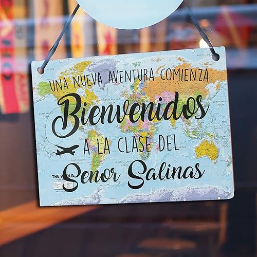 Miniatura 4 de Letrero personalizado con texto en inglés A New Adventure Begins Welcome to Teacher (A New Adventure Begins Welcome to Teacher)