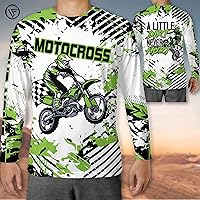 Vista 5 de LASFOUR Camiseta de motocross personalizada 3D para niños y jóvenes, camiseta de carreras de motocross para niños y jóvenes, camiseta de conducción