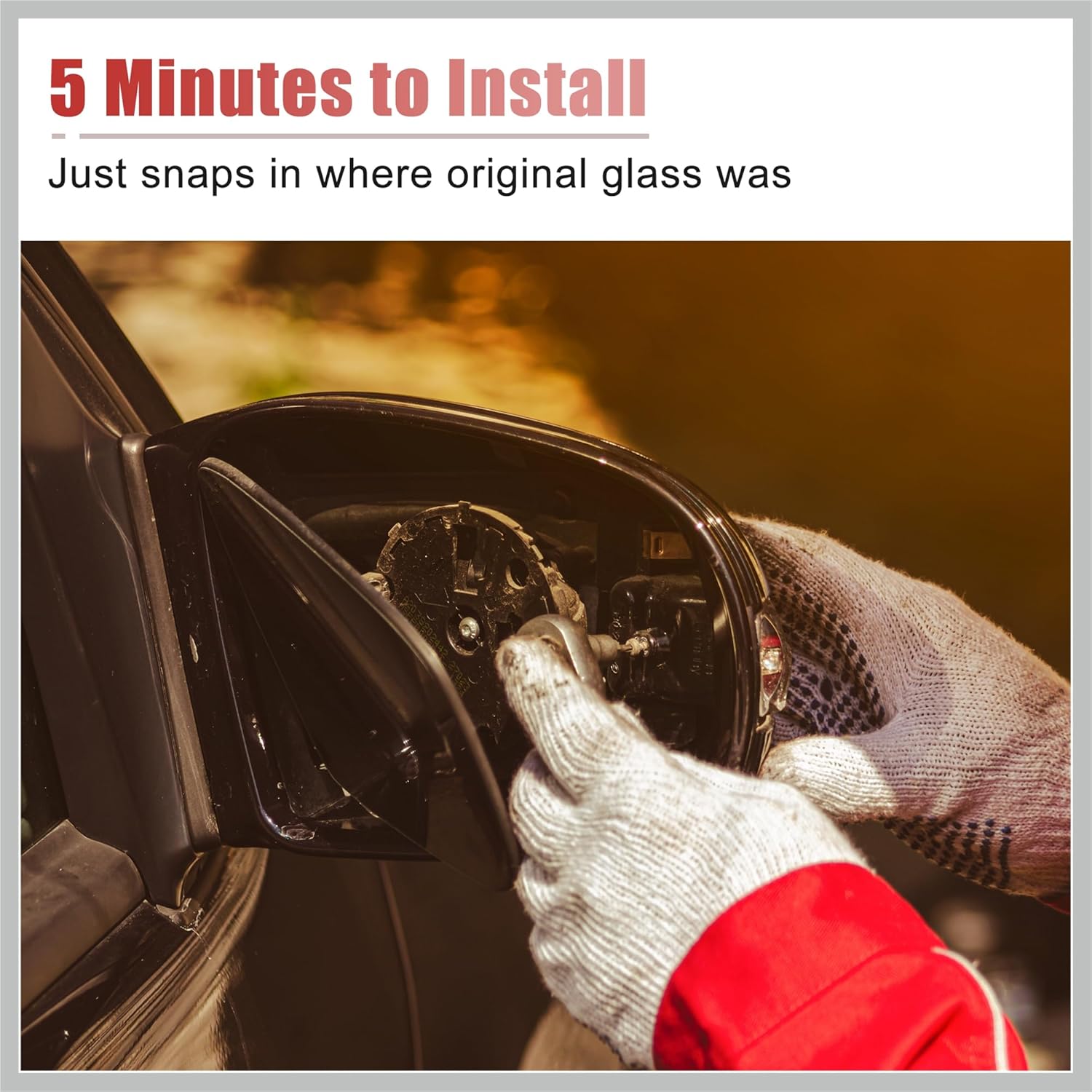 Car Rearview Driver Side Heated Mirror Glass Replacement W/Backing Plate Fit for Chevrolet Trax - Pack of 1 White Glass Replacement Car Parts