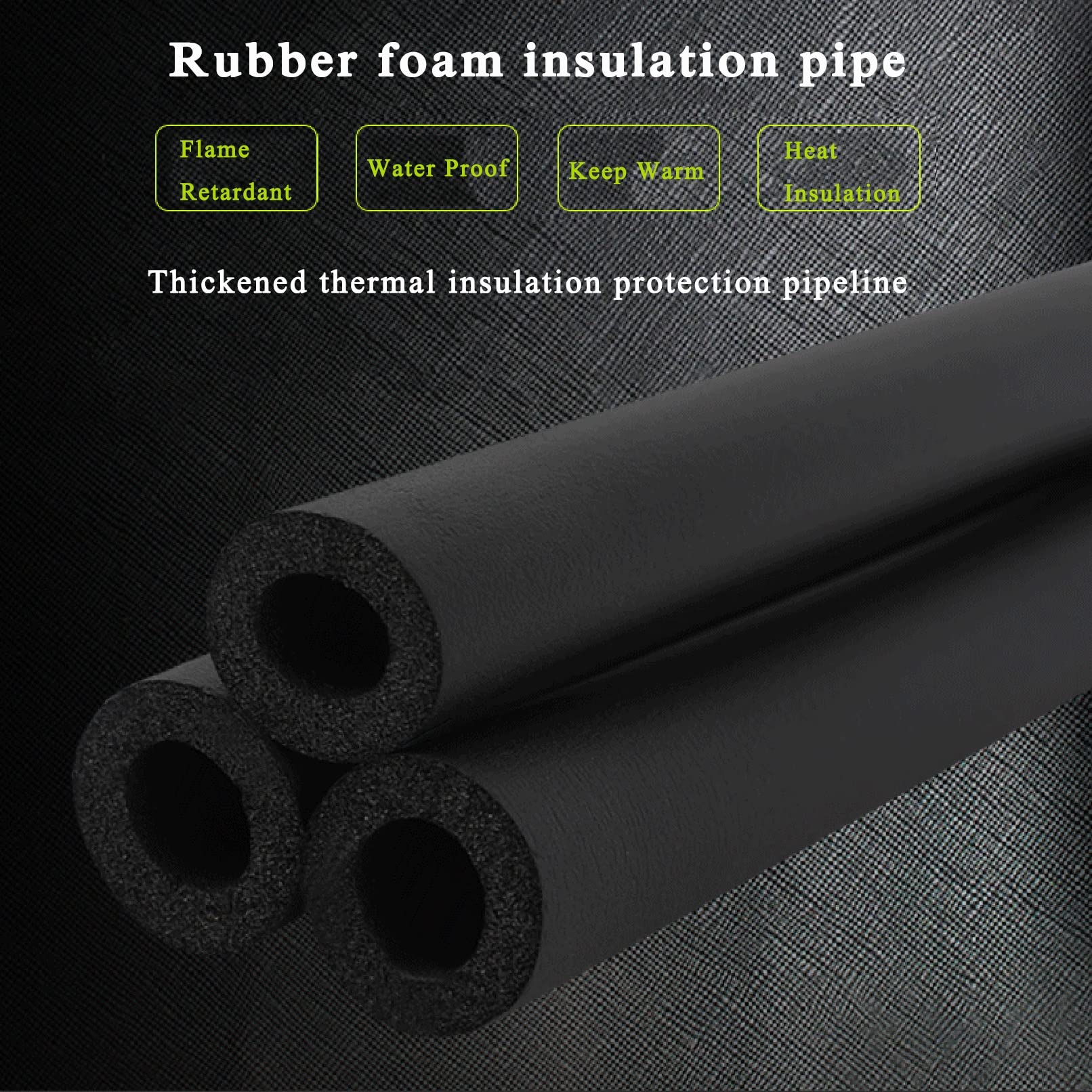 Tubo Isolante,Isolamento Tubi Acqua Calda,Tubo Isolante Termico in Schiuma,1,8 M Tubo in Gomma Spugna,Tubi in Schiuma Impermeabili 1Pcs (Size : 76x20MM)