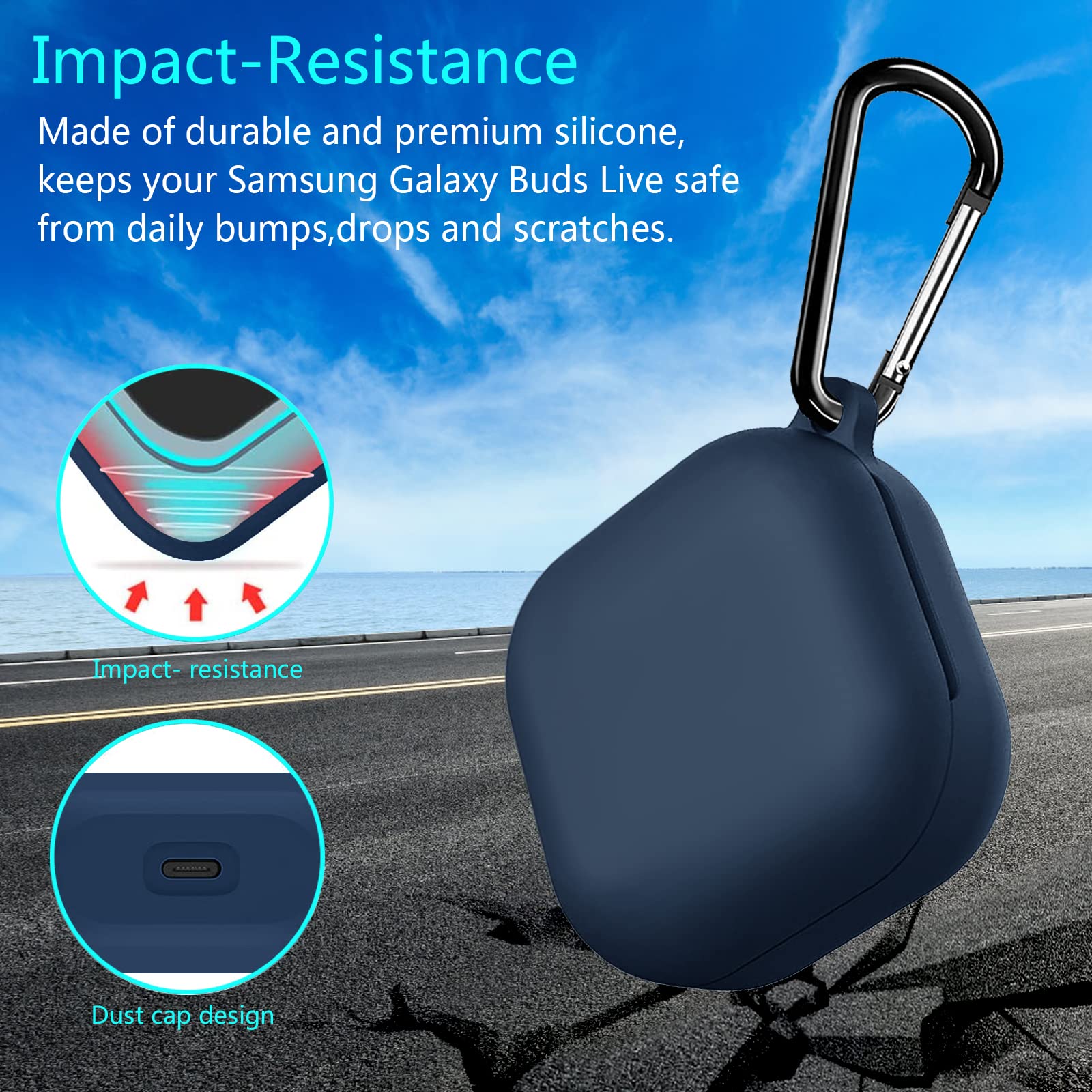 2 szt. etui na EasyBee kompatybilne z Samsung Galaxy Buds 2 Pro (2022) / Buds 2 / Pro / Live/FE, pełna ochrona, odporna na wstrząsy