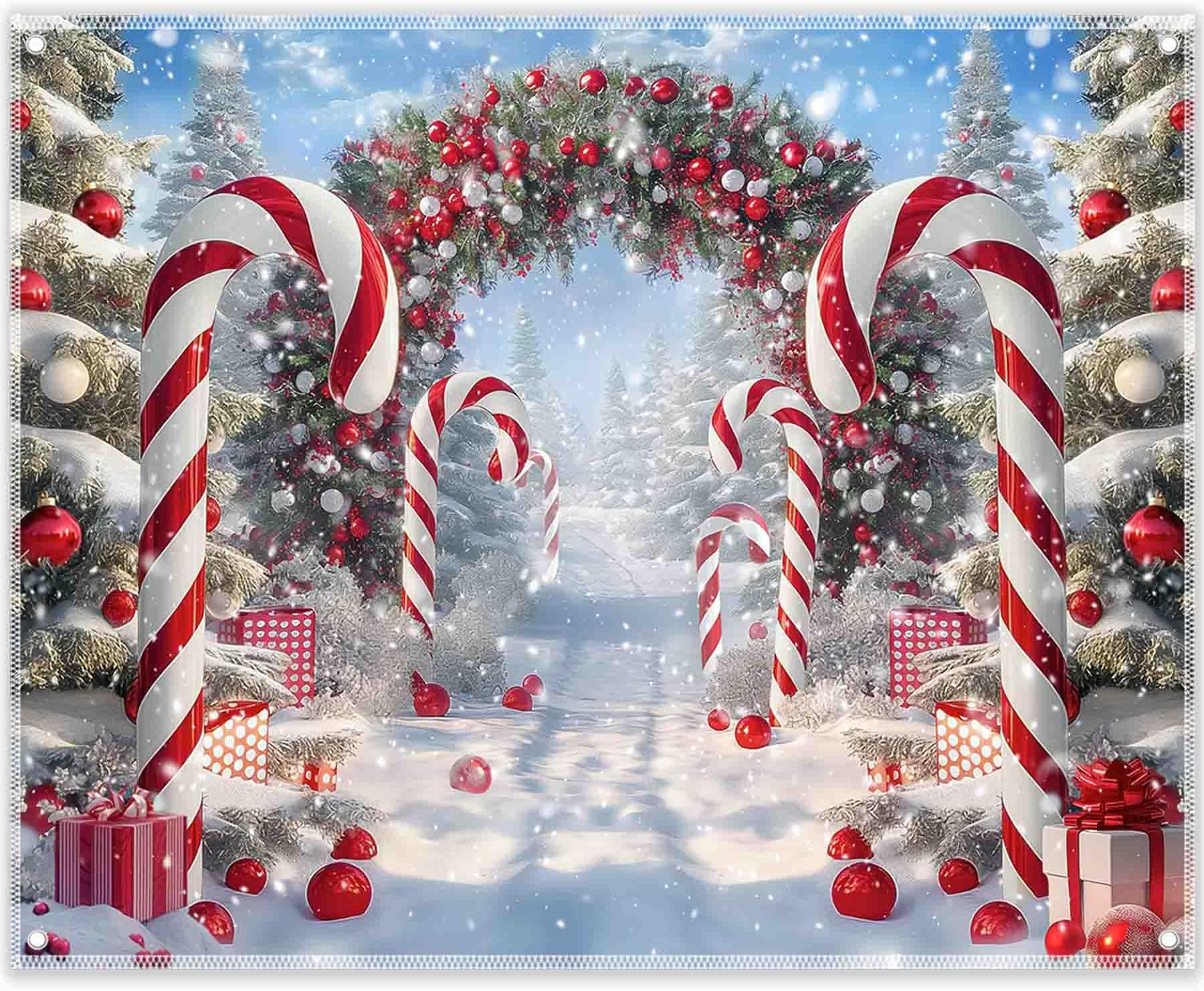 Aazon.co : Ocsicka Christas Candy Store Backdrop For Photography - View #5