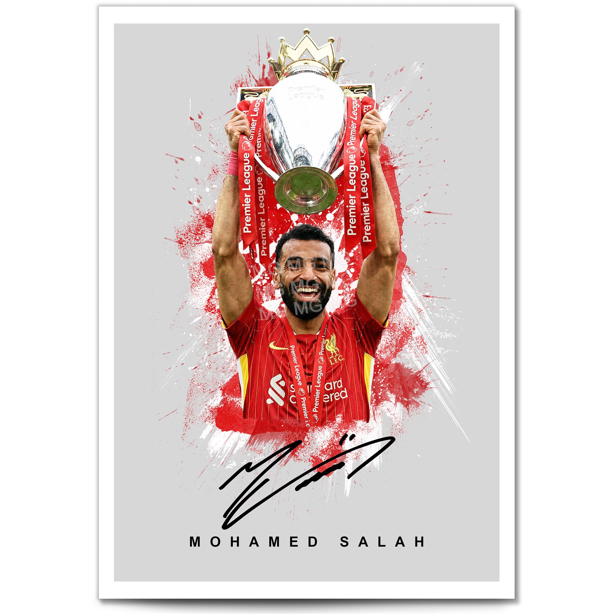 Mohamed Salah Liverpool Champions Signed Photo Poster A4/A3 Print Picture Display Framed Autograph Memorabilia for Football Fans Gift Egypt (Salah Champions, A4 Print (Unframed))