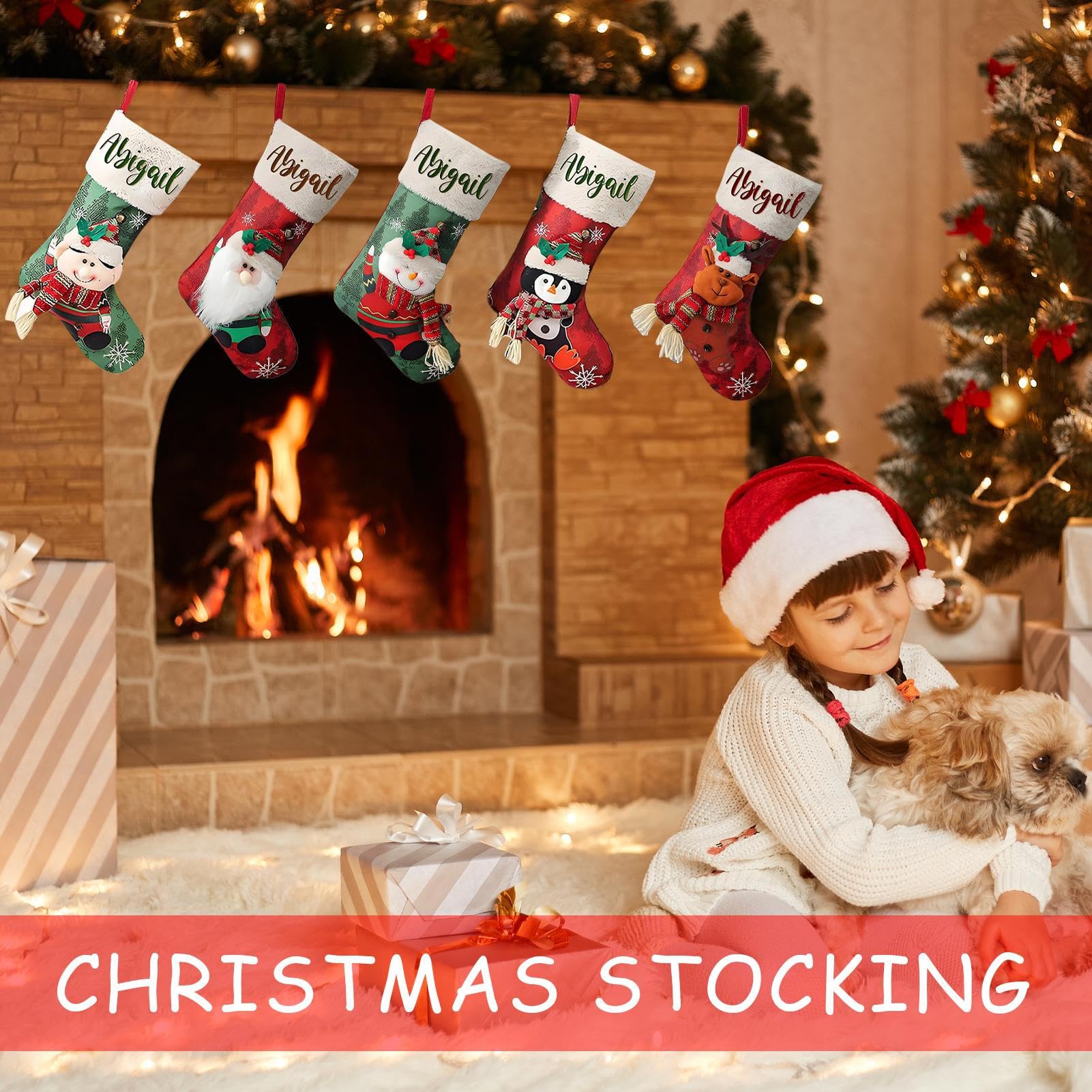 Weihnachtsstrümpfe 5-Teilige Süßigkeiten Weihnachtsstrümpfe Niedlich | Weihnachtssocken Für Weihnachtsbaum Kamin Sims Preise Füller Familien Weihnachtsfeier