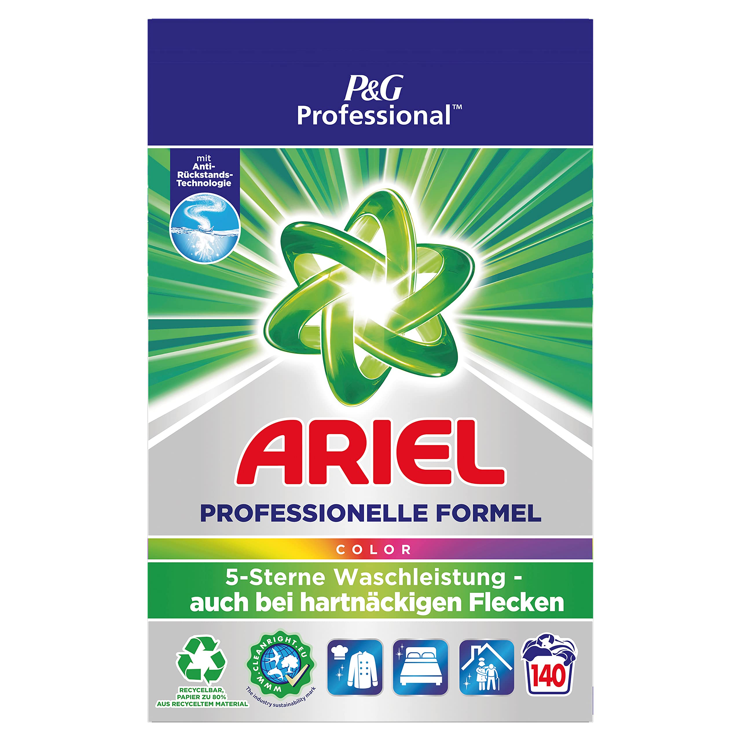 Ariel Professional Pulver Colorwaschmittel, 140 Waschladungen, 9.1kg