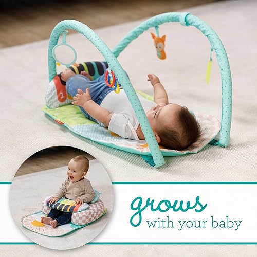 Miniatura 4 de Infantino Kick 'n Keys - Piano musical 7 en 1, gimnasio de actividades con posicionador de asiento, 7 modos de juego, tiempo boca abajo y juguetes