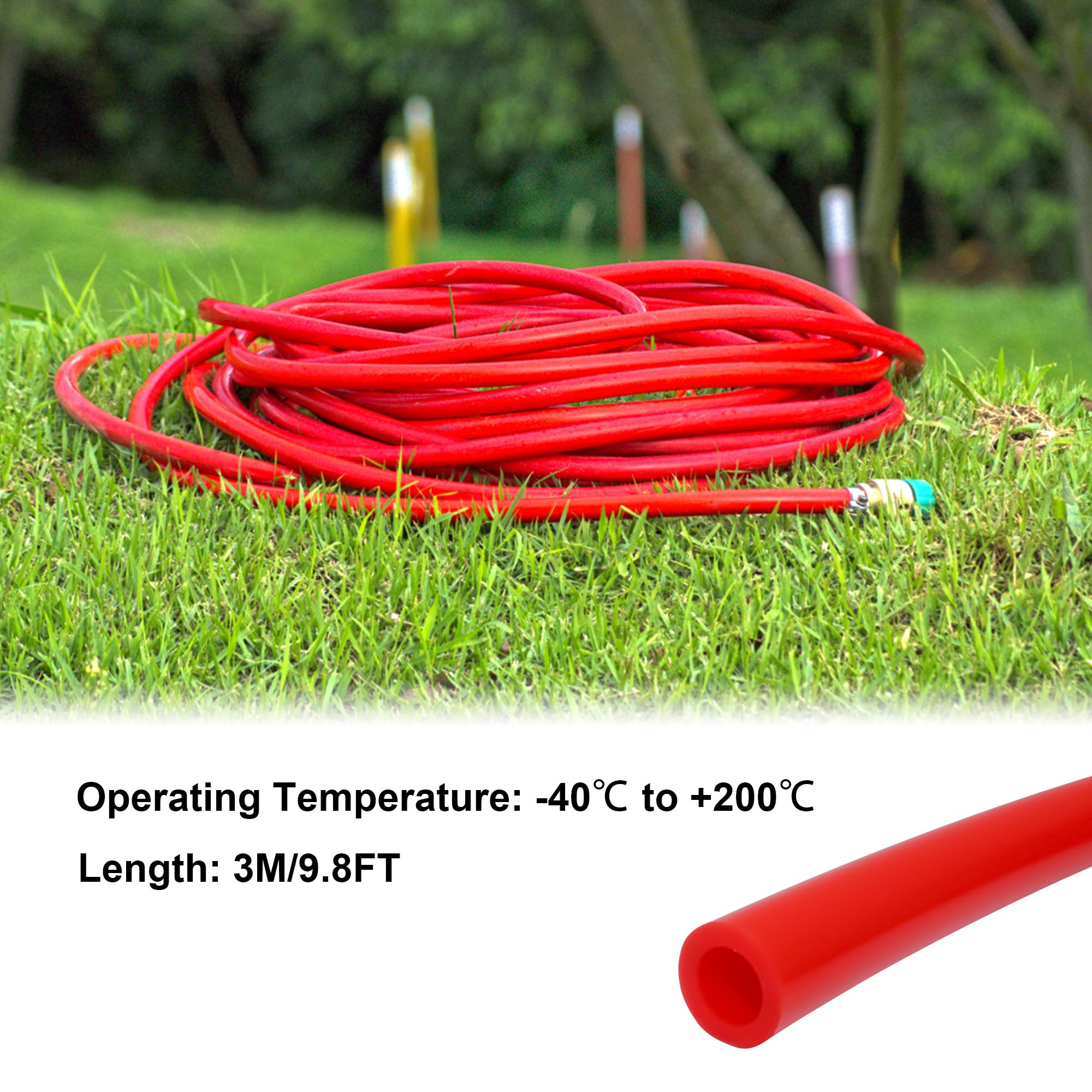 Tube en silicone pour transfert air/eau - 5 mm x 11 mm x 3 mm x 3 mm (DI x DE), 3 m, rouge