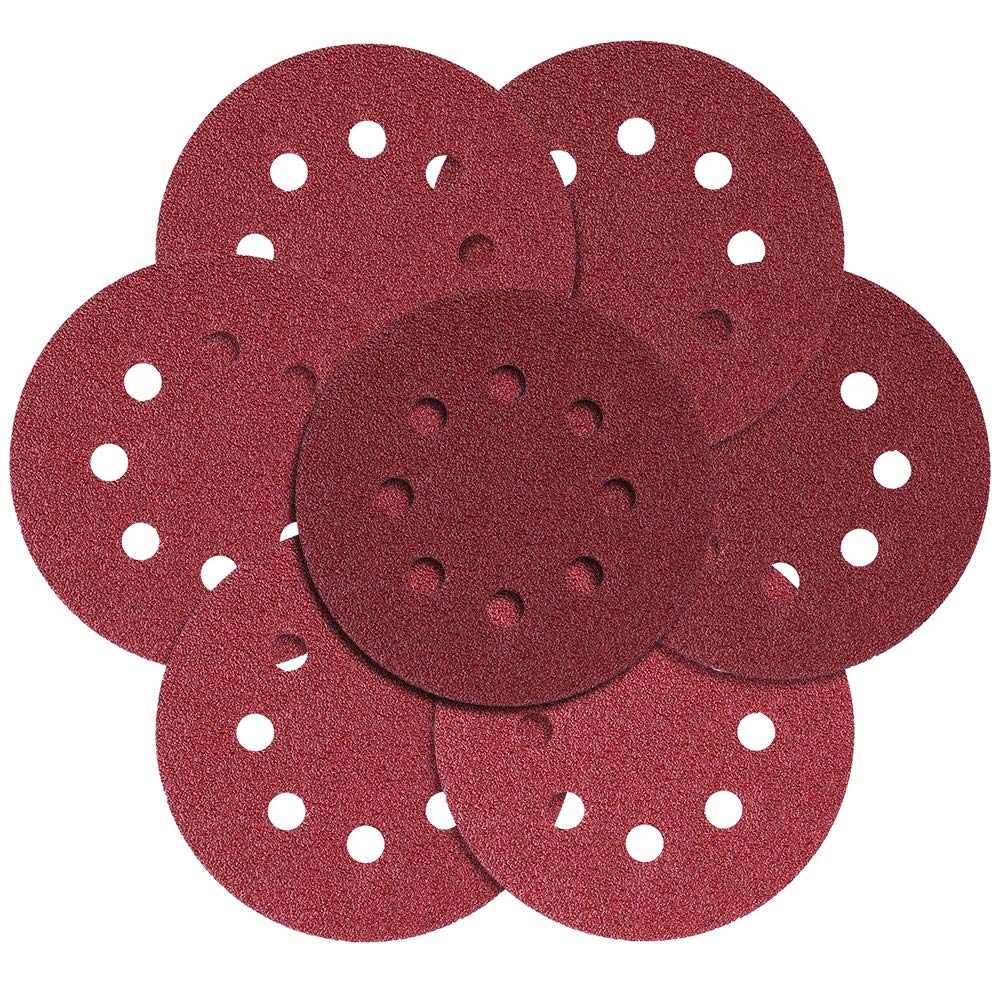 70 PCS 5 Inch 8 Hole Hook and Loop Assorted Aluminum Oxide Sanding Discs - 5 in 8 Hole - Orbital Sander Pad - Sander Paper,Sandpaper