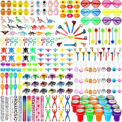 Threan Surtido de 314 piezas de recuerdos de fiesta a granel, rellenos de bolsas de regalo, recuerdos de fiesta, recompensas de aula, rellenos de