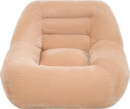 Warmiehomy Bean Bag Chair for Adults - Beanbag Couch for Living Room, Bedroom & Dorm, Corduroy Fabric Fluffy Small Floor CouchPink