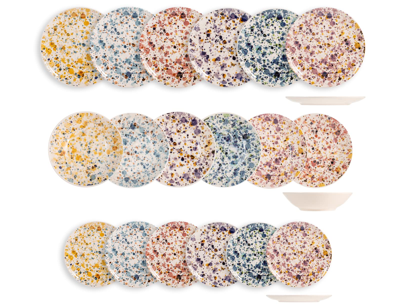 H&h Table Service 18 Pieces Sprinkle in Stoneware