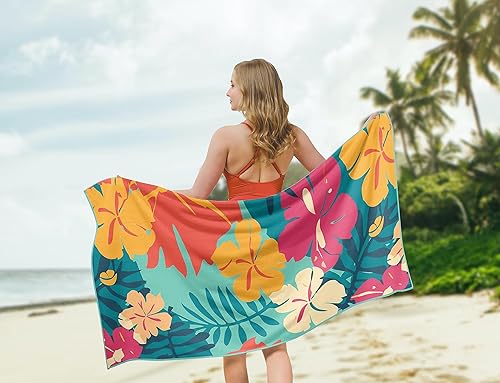 Miniatura 3 de Toallas de playa de microfibra, suaves y ligeras, ultra absorbentes, de secado rápido, sin arena, perfectas para la playa, piscina, viajes, camping,