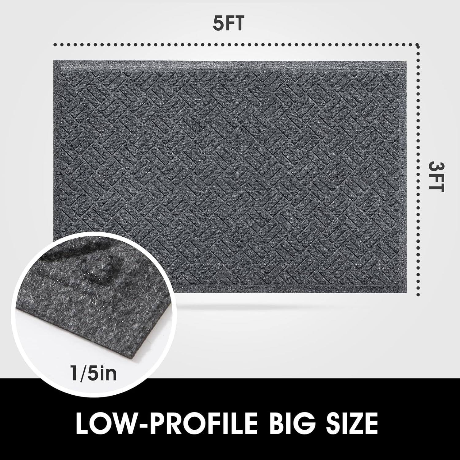 MATALL Front Door Mat 2 Pack Indoor and Outdoor Welcome Mat, Absorbent and Drain Away Water Heavy Duty Entryway Doormat for Front Back Doors, Laundry Rooms, Mudrooms and More, 3x5 Feet