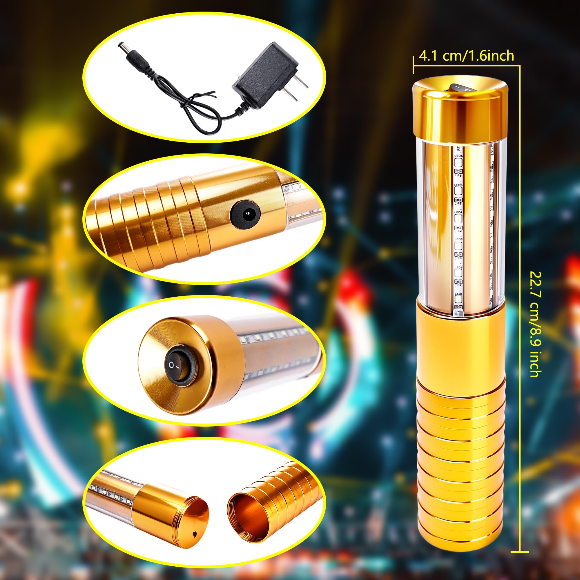3 luces LED estroboscópicas de mano, recargables, para bar, club, cumpleaños, bodas, fiestas, conciertos, eventos, 3 unidades