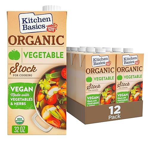 Kitchen Basics Caldo de verduras orgánicas, caja de 32 onzas, (paquete de 12)