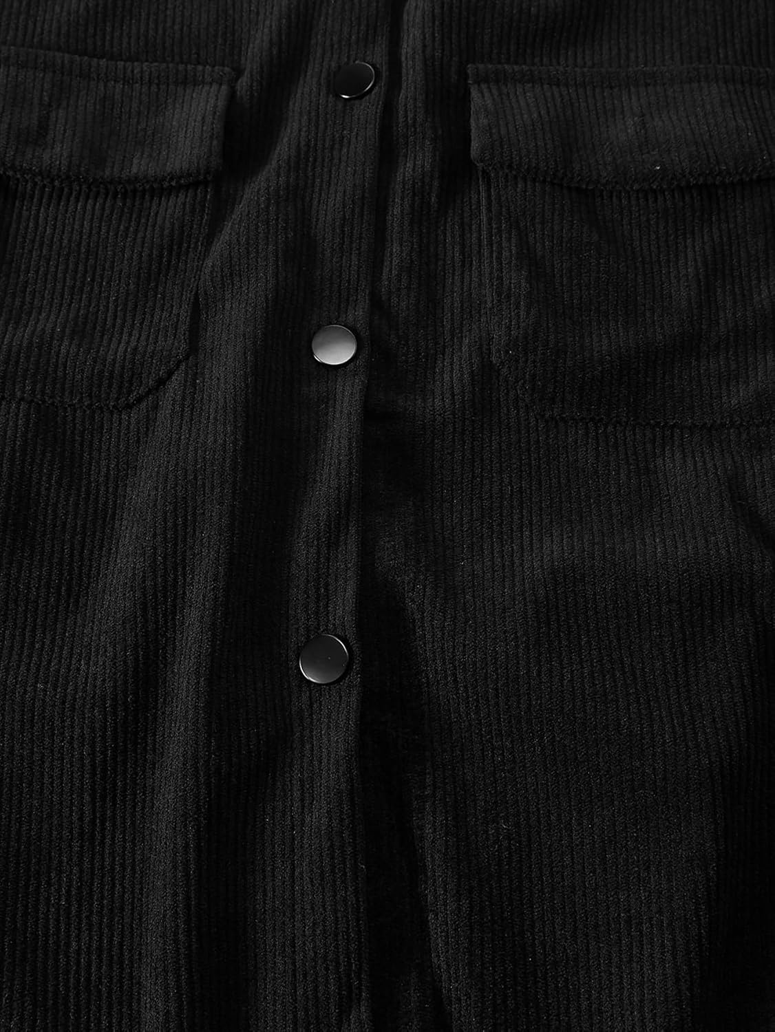 Women's Corduroy Shirt Jacket Vintage Button Down Collared Long Sleeve Shacket with Pockets - Image 4