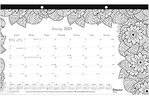 Blueline 2024 DoodlePlan Monthly Coloring Desk Pad Calendar