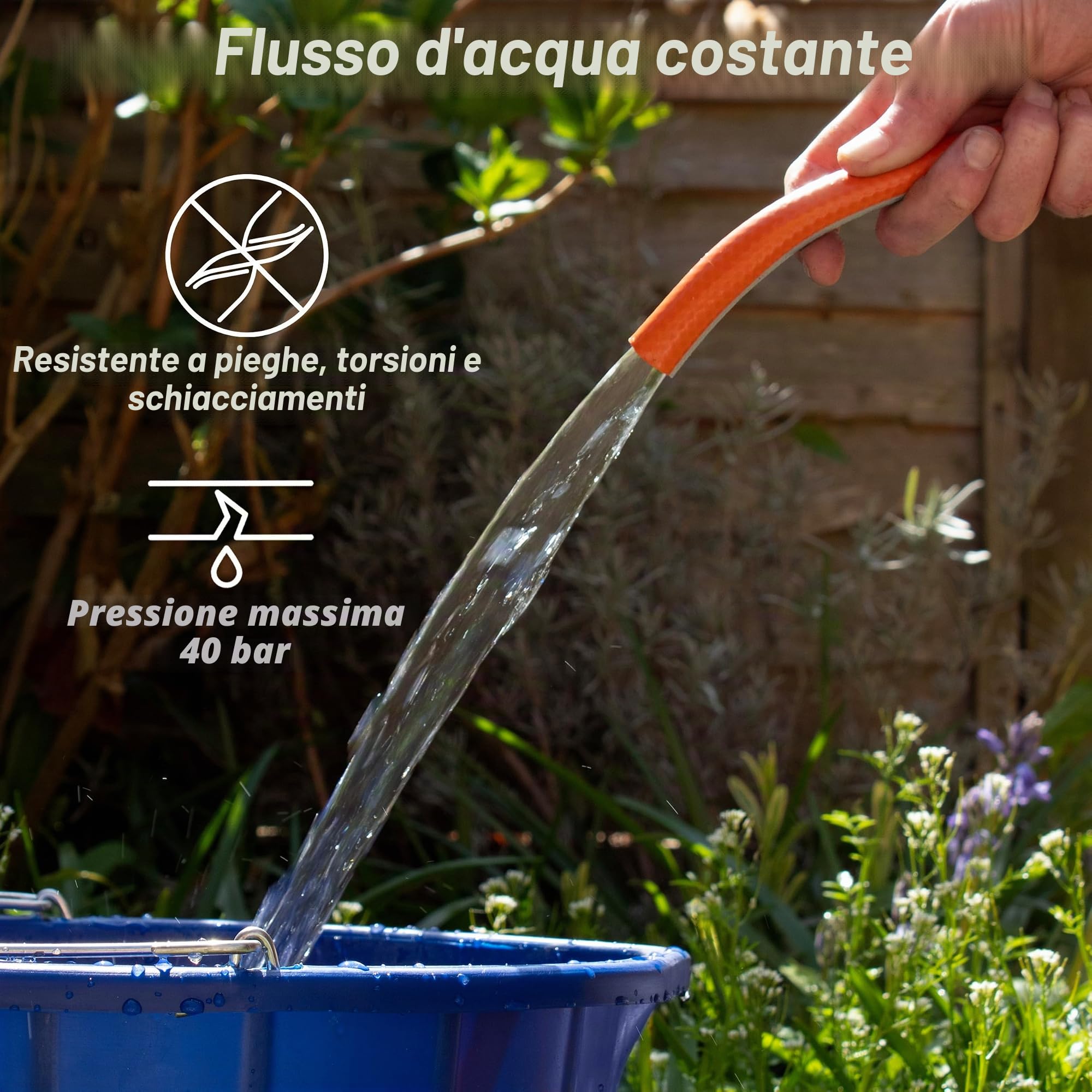 Faithfull FAIHOSE50PRE - Tubo da giardino in PVC rinforzato, resistente, 50 m, diametro 12,7 mm, arancione