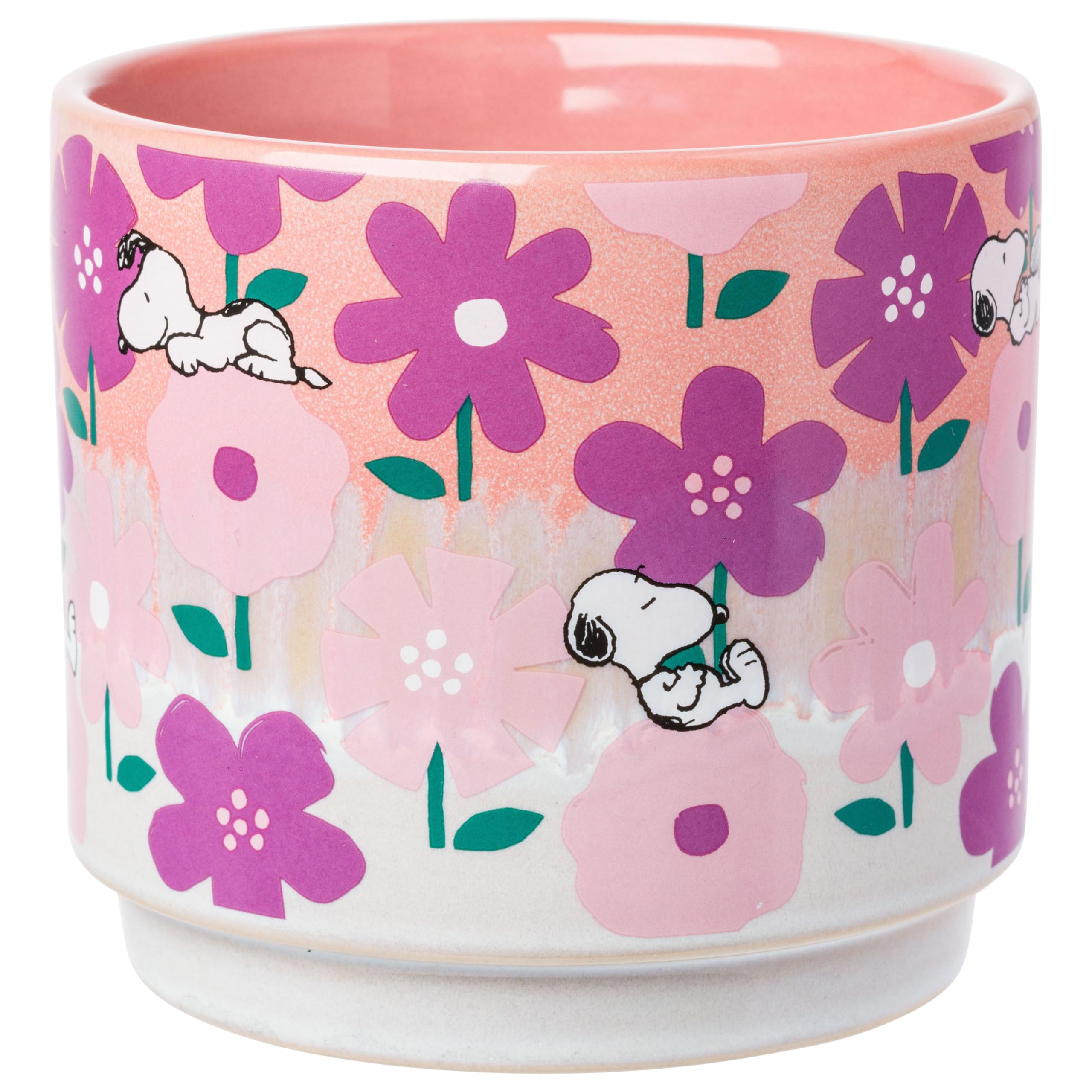スヌーピー　プランター　フラワーベース Amazon.com : Silver Buffalo Peanuts Reactive Glaze Ceramic Planter