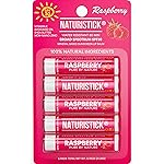 Mineral SPF 30 Vegan Lip Balm by Naturistick | Broad Spectrum UVA/UVB Sunscreen Protection with Zinc Oxide | 100% Natural, Coral-Friendly Formula | Oxybenzone Free | 5-Pack Raspberry | Made in USA