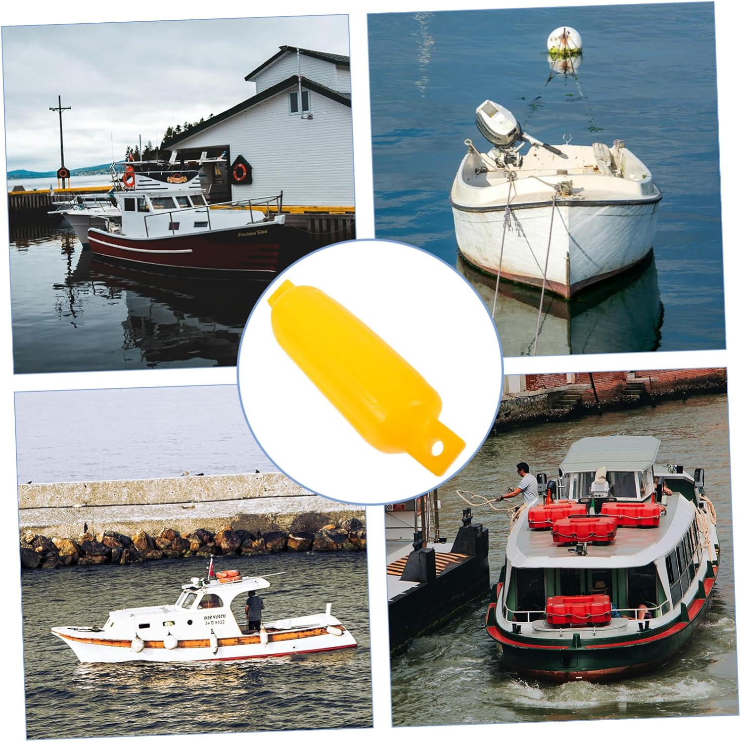 Abaodam Inflatable Yacht Docking Bumper Protector Boat Bumper for Kayaks and Docks -uv Easy to Use Versatile Safety