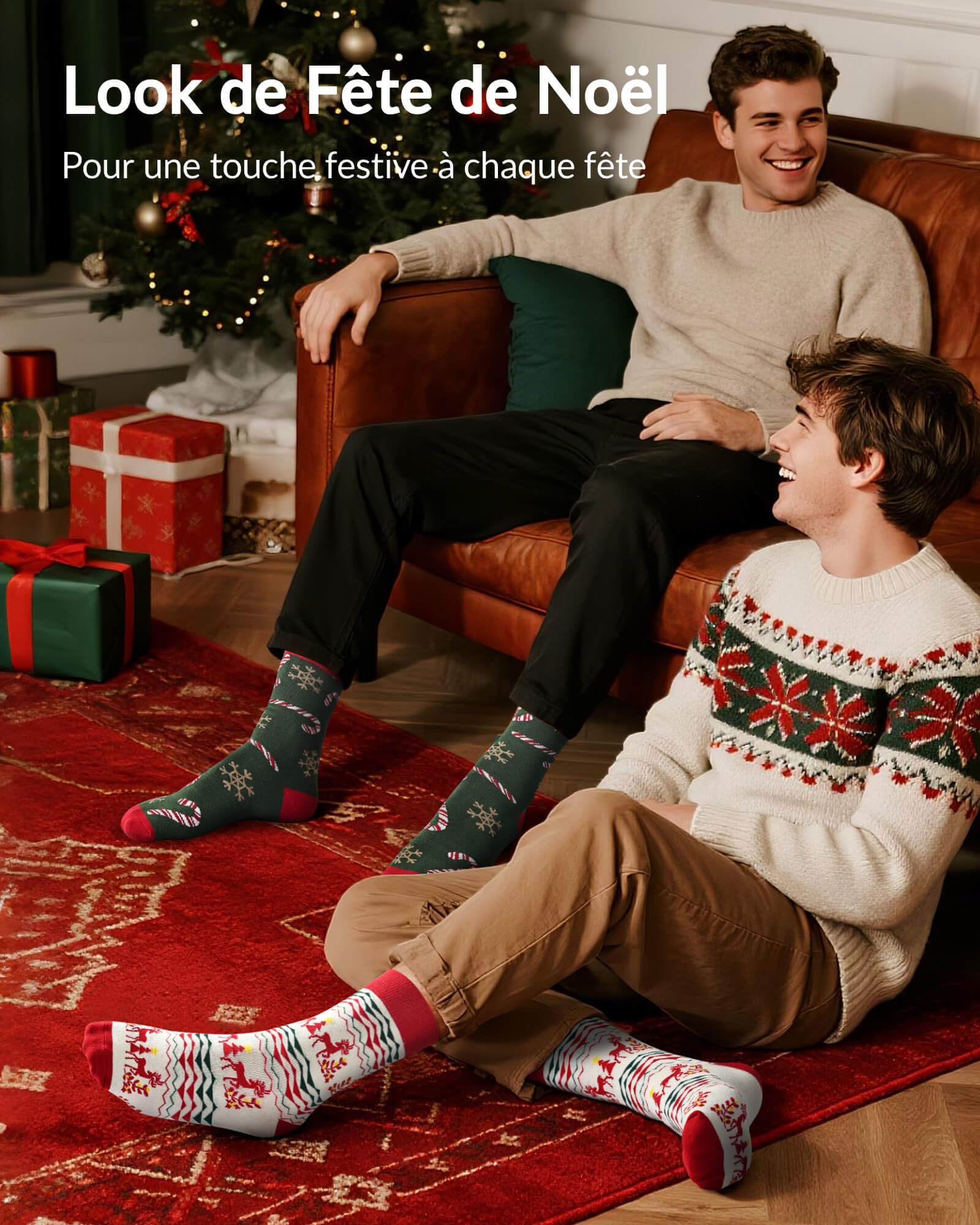 Moyel 12 Paires Calendrier de l Avent Chaussettes 43-46 Calendrier de l'avent 2025 Homme Original Calendrier Avent Creatif Adulte Idee Cadeau Noel pour Mari Père Frère