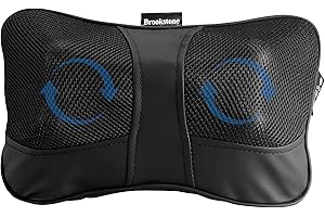 Brookstone Shiatsu Neck & Lumbar Massager - Deep Kneading Massage Pillow with Heat