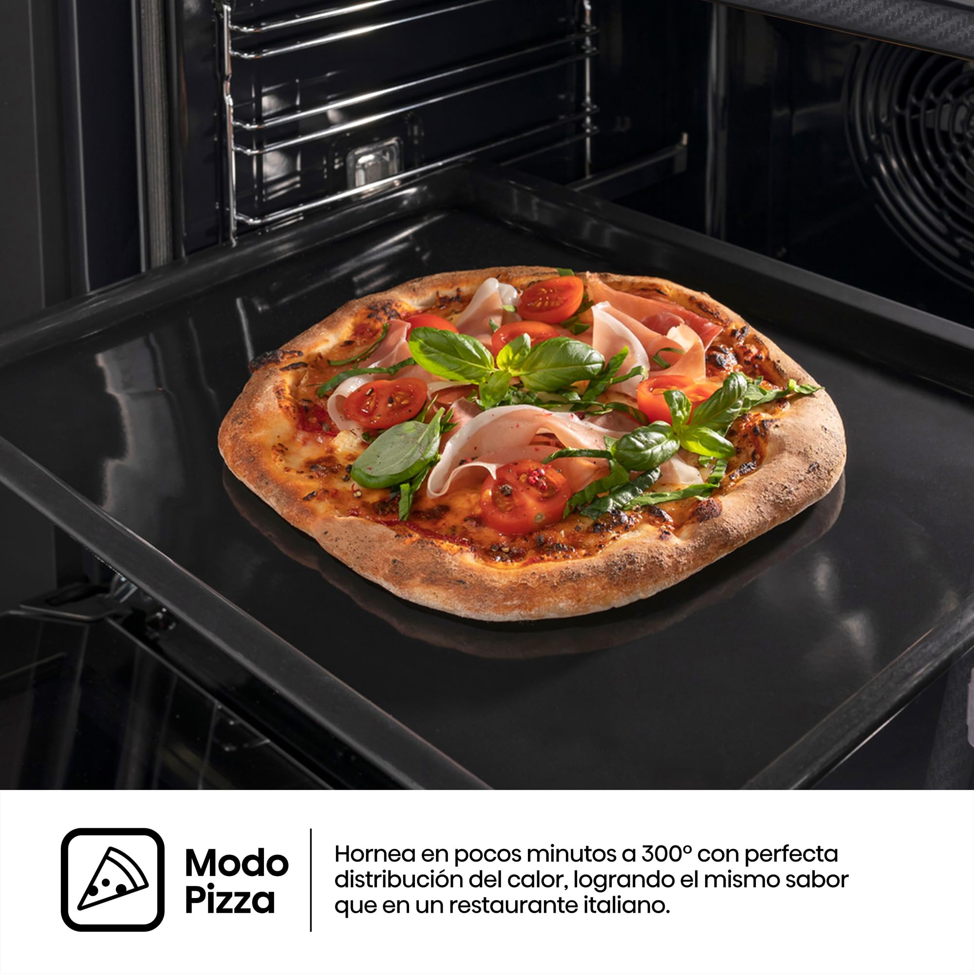 Hisense BI64216EPX - Horno Multifunción Pirolítico, Clase A++, 78L, Fondo 57cm, Guía Telescópica, Calentamiento Rápido, Apertura Y Cierre Suave de Puerta, Air Fry, Modo Pizza, Modo Congelados, Inox